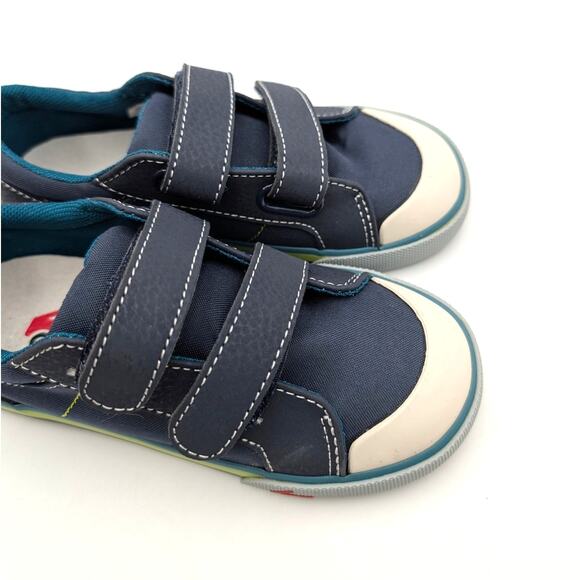 See Kai Run Waylon Hook & Loop Sneaker Shoes Kids' Navy/Lime Size US11 EU28 - Picture 10 of 12